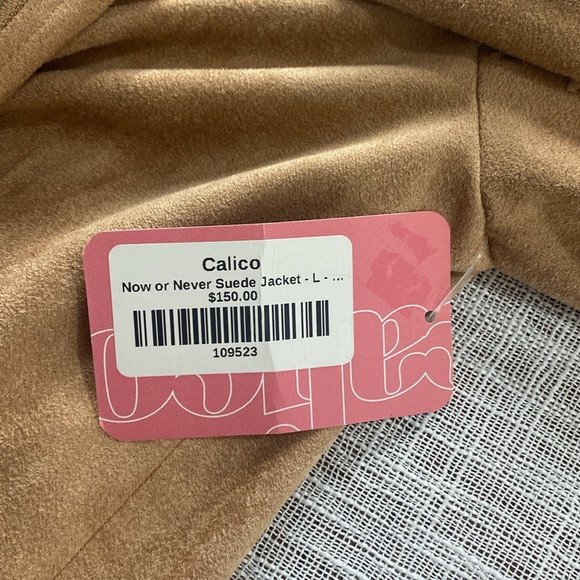 Mink Pink Faux Suede Moto Jacket size L - Picture 7 of 7